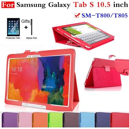 Tab S 10.5 SM T800 Case cover for Samsung Galaxy Tab S 10.5 T800 T805 Litchi pu Leather Solid Stand Folio Protective Tablet case