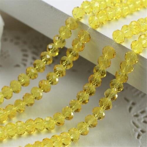 MHS.SUN 3mm-12mm Lt Gold Yellow Color Faceted Rondelle Crystal Beads For Jewelry Making Diy Loose Glass Spacer Beads DIY Craft