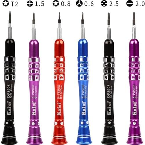 Kaisi T2/ 1.5 Phillips/ 0.8 Torx/ 0.6 Y-Type/ 2.0 Slotted Precision Screwdriver For iPhone 7 8 Plus Phone Electronic Repair Tool