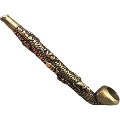 Chinese Retro Brass Zodiac Mouth Tobacco Pipe Collection