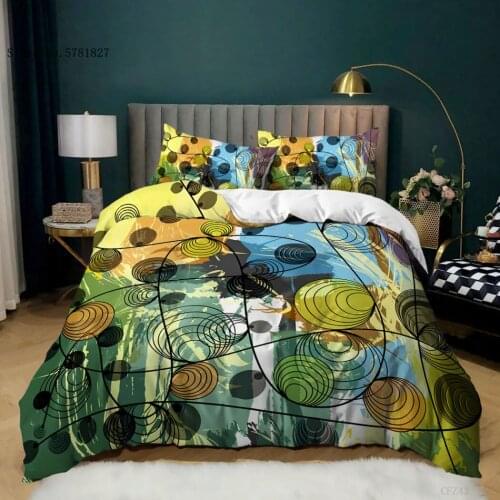 2/3 Pieces Abstract Color Art Bedding Set Colorful Aesthetics Duvet Cover Oil Painting Bed Quilt Cover For Bedroom Bedspread