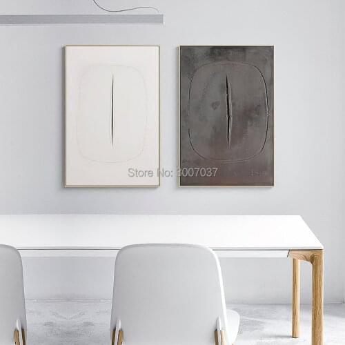 Master Lucio Fontana Abstract Home Decorative Canvas Painting Porch Handmade Oil Painting Living Room Bedroom Study Decoration