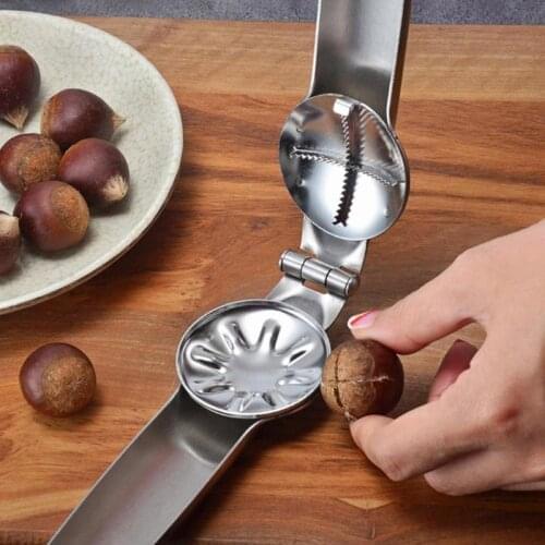 Multifunctional 2 in 1 Stainless Steel Chestnut Clip Walnut Pliers Metal NutCracker Sheller Nut Opener Kitchen Tools Cutter
