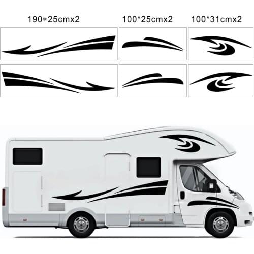 Fashion racing stripes saloon car stickers mountain campers adornment door VW T5 T6 RV vinyl decals car accessories