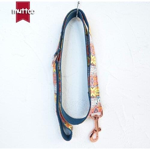 MUTTCO retailing handmade timeproof dog collar THE BOHEMIAN creative ethnic style dog leashes 5 sizes UDC050M