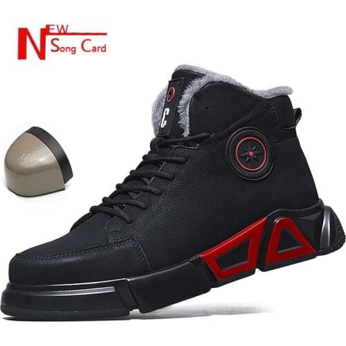 2019 men New safety boots warm and sturdy work male steel toe cap outdoor breathable anti-smashing anti-piercing safety boots