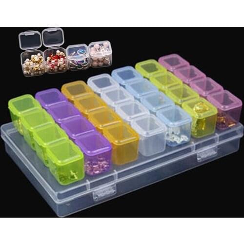 Diamond Painting Tool Kits with 56/28 Grids Plastic Storage Box Accessories Tool Sets for Diamond Painting Embroidery Beads Case