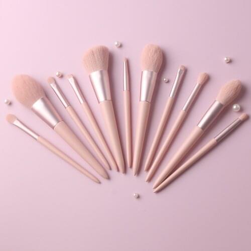 BEILI Make up Brushes Pink 11 pcs Cosmetic Beauty Makeup Brushes Set For Blusher Foundation Eyelash Eyeshadow brochas Maquillaje