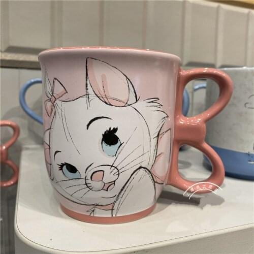 New Style Shanghai Disney Mary cat cute cartoon mug, drinking ceramic cup, bow handle Decoration gift AG2371