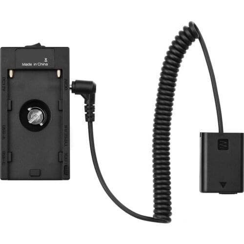 NP-F970 F750 Battery Plate Holder Adapter with Dual USB Interface + FW50 Dummy Battery Coupler for Sony A7/A7R/A7S