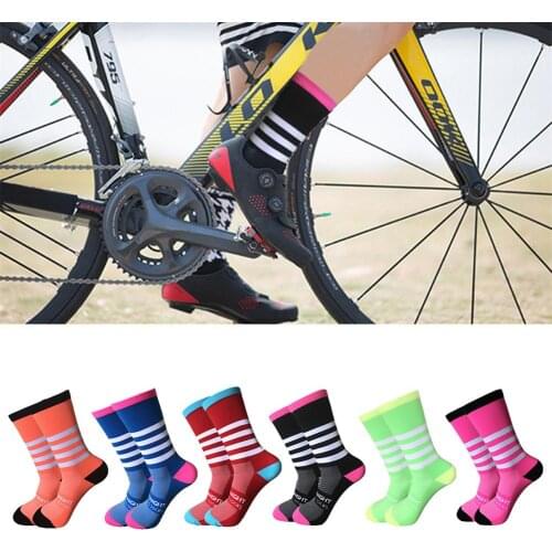 Cycling Solid Color Polka Dot Striped Socks Sports Riding Breathable Sweat Socks Riding Four Seasons Comfort Socks