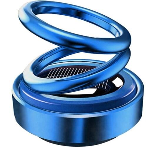 Car Air Freshener Perfume Solar Auto Rotation Double Ring Suspension Essential Oil Diffuser Accessorie Interior Aromatherapy