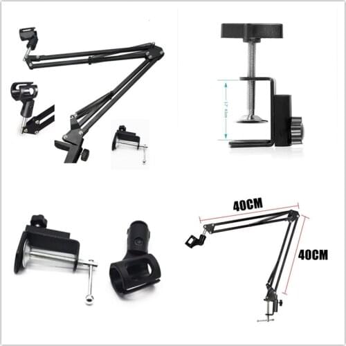 For PC Desktop Professinoal Broadcasting Live Mic Stand Microphone Scissor Arm Suspension Boom Mount Shock Holder Studio Sound