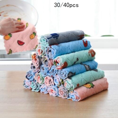 50 pcs Kitchen cleaning rag absorbent and lint-free kitchen oil-free wipe table towel household dishwashing scouring pad