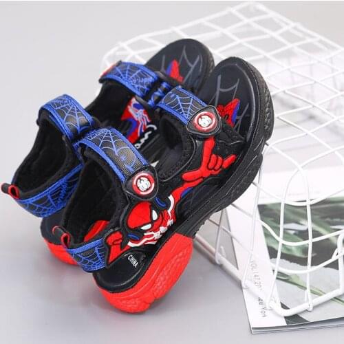 Disney cartoon childrens spiderman boy girl baby non-slip soft bottom beach shoes summer sandals student sandals