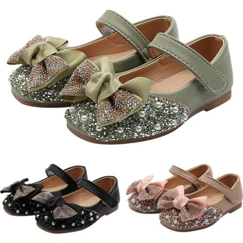 Elsa Sandals Baby Girls Shoes Pearl Crystal Bling Sequins Girl Birthday Party Cosplay Princess Butterfly Knot Shoes