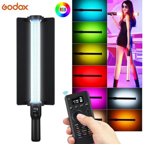 Godox LC500R RGB LED Video Light Stick 2500K-8500K CCT Mode 14 FX CRI96 98 Accurate Color Dimmable Music Mode 23W Remote Control