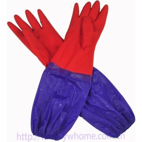 Thickening and villus Rubber Dish Washing Gloves Household Duties Cleaning laundry Gloves[ $1.5 OFF for second item]