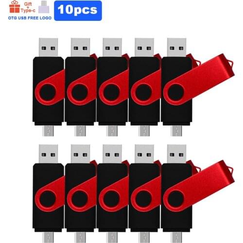 10pcs/lot OTG usb 2.0 64GB USB flash drive 64g Free Custom logo 128g pen drive 4GB 8G 16G 32G memory Stick For photography gifts