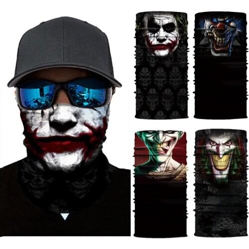 Skull Cycling Headscarf Half Face Mask 3D Halloween Dust-Proof Ghost Headband Men Women Bicycle Neck Warmer Tube Bandana BC0019
