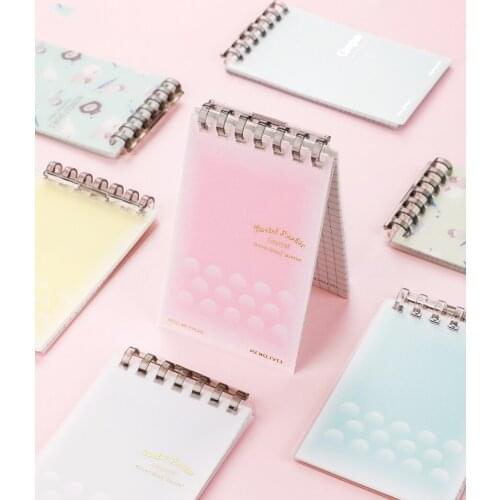 Japan KOKUYO Mini Loose-leaf Notebook A7 Coil Removable Student Portable Light Color Memo Management Plan Checkered Pocket Book