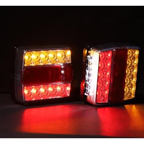 2pcs Rear Led Trailer Tail Lights Kit Truck Waterproof Light to use Universal 12v White Chimney 16LED Campers Trailer Taillights