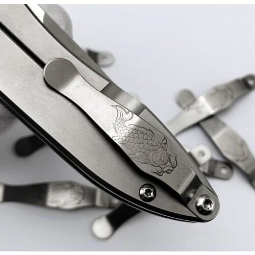 1 pc Titanium Alloy Pocket Knife Back Clip For Sanrenmu Land 812 901 902 Koi Fish EDC Tools Knives Making DIY Accessories Parts