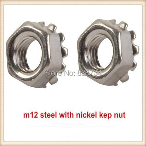 100pcs steel with nickel coating m12 external K nut