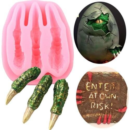 3D Dinosaur Paw Silicone Mold Chocolate Fondant Mould Cupcake Topper Sugarcraft Cake Decorating Tools Candy Resin Clay Molds