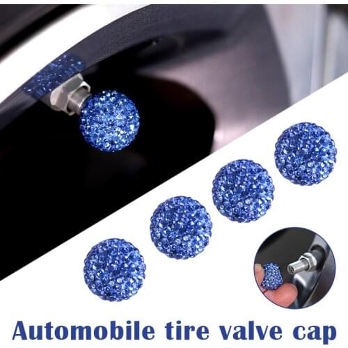 4PCS Crystal Rhinestone Car Tire Valve Stem Caps Universal Tire Valve Stem Air Caps Cover for Car/Bicycle/Motorcycle Car