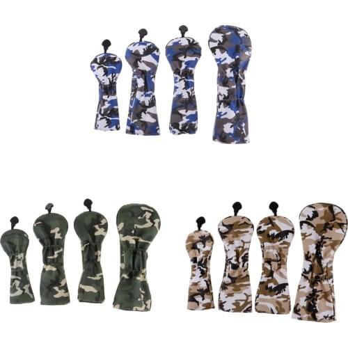 4Pcs PU Universal Waterproof Golf Club Headcover 460cc Driver Wood Head Covers 1 3 5 UT Golf Club Head Covers Replacement