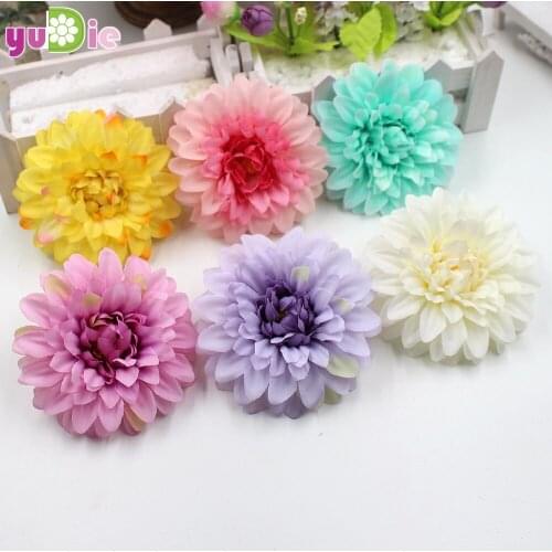 5pcs/lot 9.5 cm artificial silk corsage headdress dahlia daisy chrysanthemum flowers handmade DIY home decor head