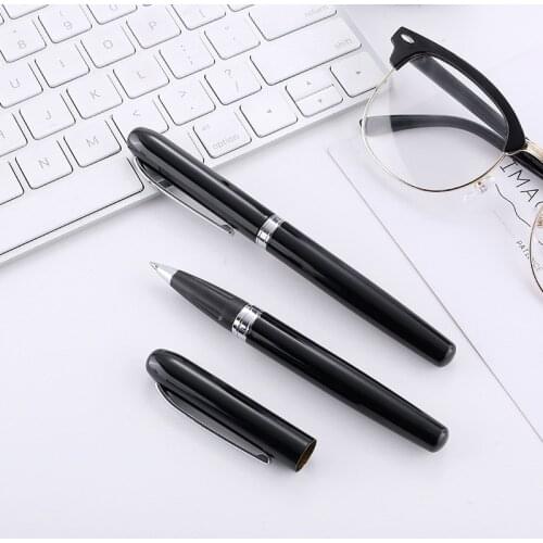 5pcs/lot Creative Magnetism Rollerball Pen 1.0mm Smooth Black Metal Ballpoint Pens Student Stationery School Office Supplies