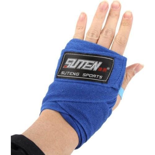 5cm Length 2.5M Cotton Sports Strap Boxing Bandage Sanda Muay Thai MMA Taekwondo Hand Gloves Wraps 1set