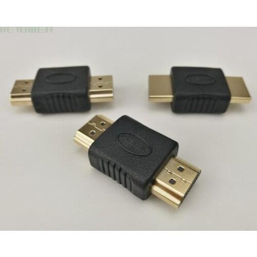 500pcs/lot Wholesale Gold-plated HDMI To HDMI Male To Male Coupler Connectors EXtender Adapter for HDTV Laptop Projector Black