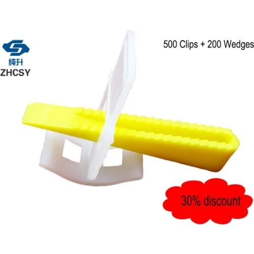 700 Tile Leveling System - 500 Clips + 200 Wedges - Tile Leveler Spacers Lippage For Tiling Tools