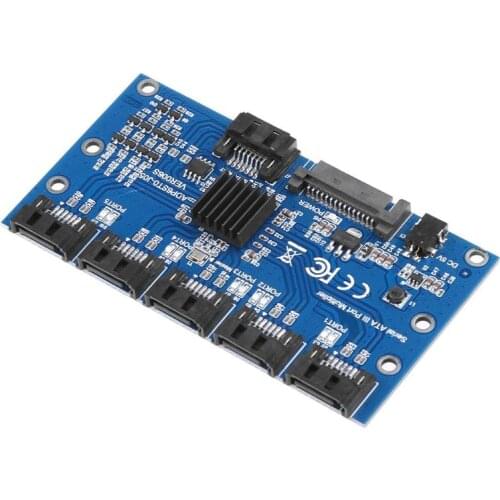 Chia Mining 1 to 5 Port SATA PCI-E Adapter SATA Card 6 Ports SATA3.0 6Gbps Expansion Card PCIE SATA Controller Multiplier Riser