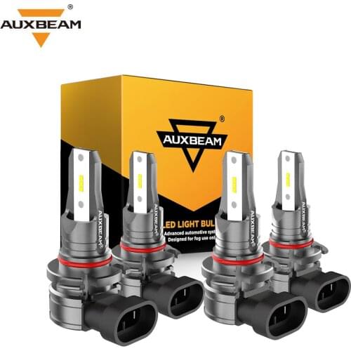 Auxbeam 2 Pair 12V Car Headlight LED Bulbs 9005+9006 CSP Chip Integrated LED 30W 6500K High Brightness Series F-Z6