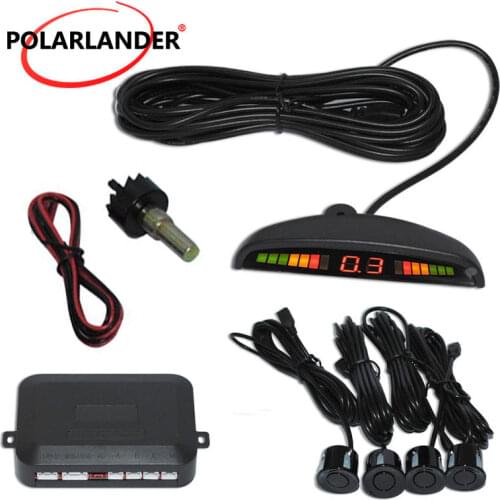 Car LED Parking Sensor Kit Backup Radar Monitor System for all cars Reverse Assistance 22.5mm 12V Display 4 Sensors