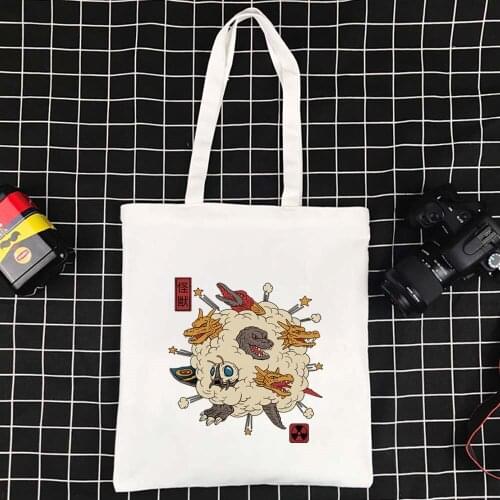 Large Tote Polyester Harajuku Shopper Bag Japan Series Effortless Canvas Bag Ladies Shopping Bag Handbags Foldable Ecobag