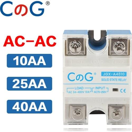 CG SSR -10AA 25AA 40AA AC control AC SSR White Shell Aluminum Heat Sink For Single Phase Solid State Relay With Plastic Cover