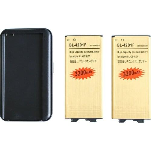 Ciszean 2x 3200mAh BL-42D1F Gold Replacement Battery + Charger For LG G5 VS987 US992 H820 H840 H850 H830 /1 F700S H960 H860N
