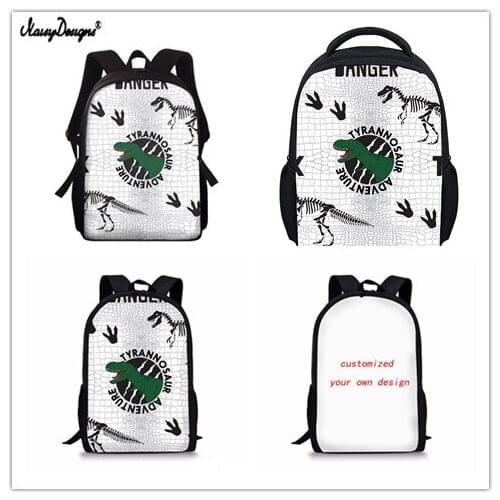 NOISYDESIGNS Children School Bags for Teenagers Boys Girls Backpacks Cartoon Dinosaur Pattern Casual Bag Kids Book Bag Mochila