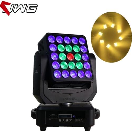 Free Shipping New American Dj Equipment Disco Light Led Moving 5x5 LED Matrix 25x12w RGBW 4in1 Moving Head Beam Wash Lyre Light