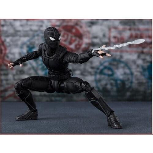 15cm Marvel Spider-Man Stealth Suit BJD Spiderman Super Hero Figure Model Toys for Kids