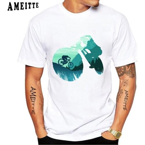 Mountain Bike Rider Silhouette Essential T-Shirt Cycling New Mens Funny Bicycle Sports Lover Boy Casual Tops Hip Hop White Tees