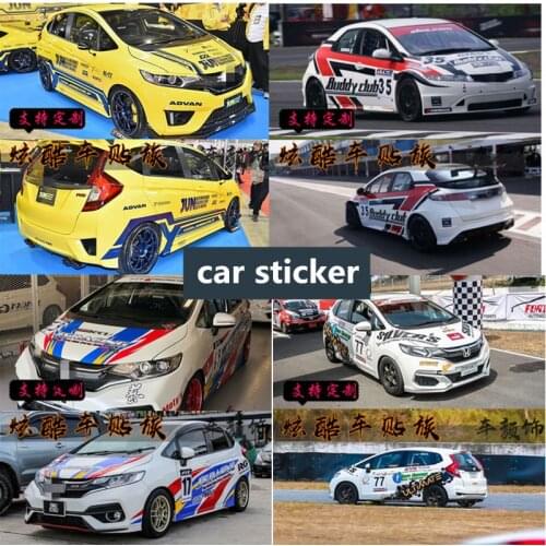 Racing stickers FOR Honda Fit GK5 body exterior decoration modified track competition stickers
