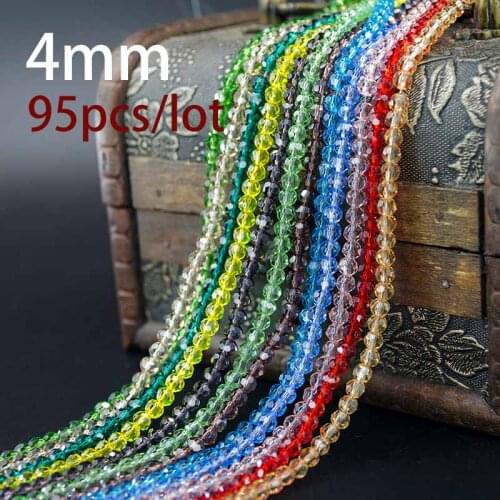 Football Faceted Austrian crystal beads 4mm 98pcs High quality Round sphere crystal Loose beads for DIY Garment Beads