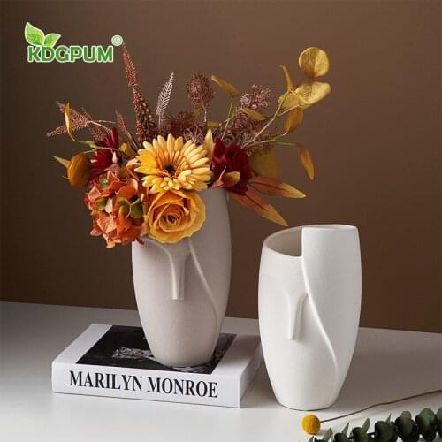 Nordic Ins Ceramic Vase Decoration Creative Light Luxury Living Room Flower Arrangement TV Cabinet Desktop Porch Dry Flower