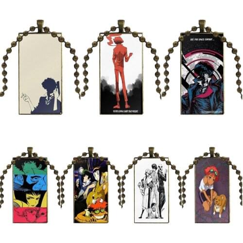Cowboy Bebop Corner For Child Fashion Glass Cabochon Pendant Necklace With Women Bronze Plated Statement Jewelry